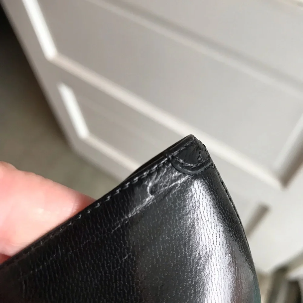 Lauren Ralph Lauren black open toe leather heels 9